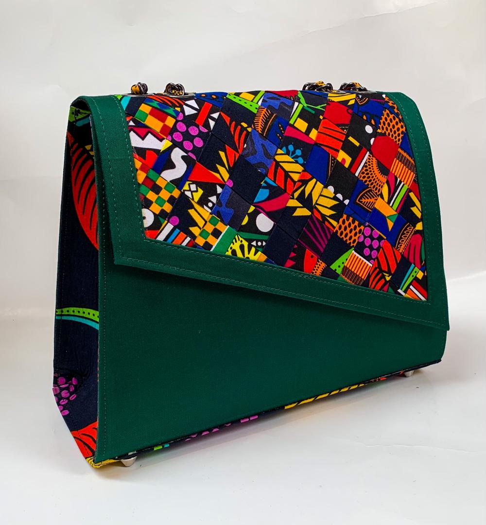 Handmade stylish green purse