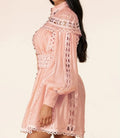 Blush Diamond Shape Mini dress with silver tone beads