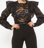 Fashion Ruffle Flare Top