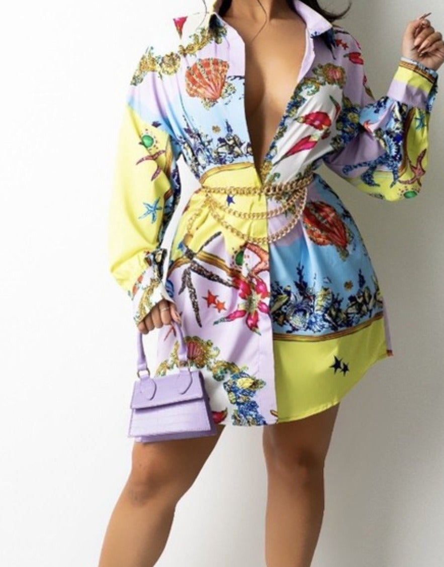 Multi Yellow mini dress