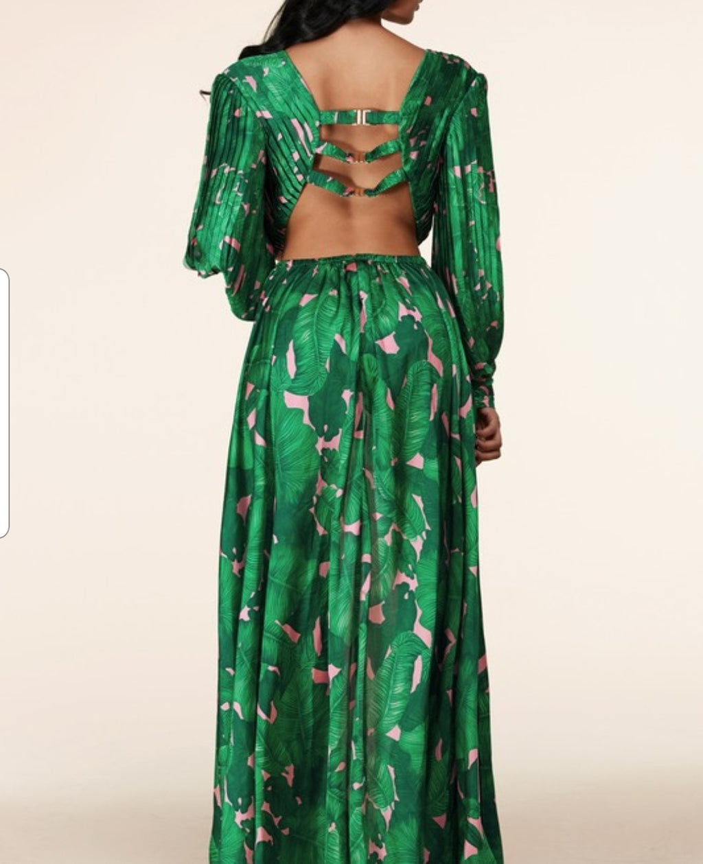 Tropical Leaf Maxi Dress