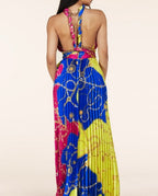 Multi Color Pleated Maxi Dress