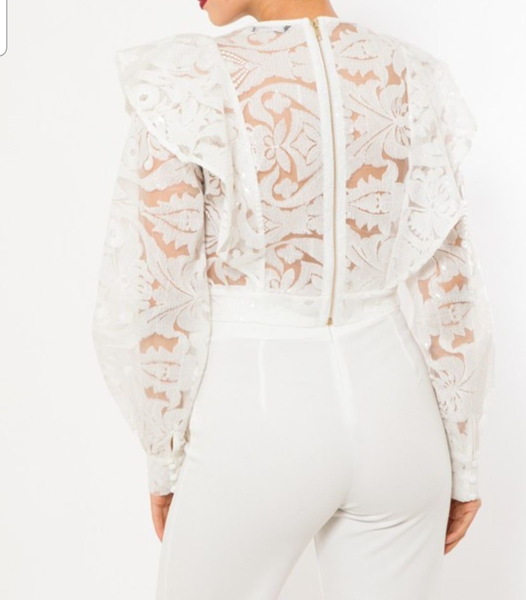 Fashion Ruffle Flare Top